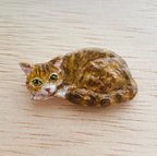 作品キジトラ猫ブローチ（cat brooch）