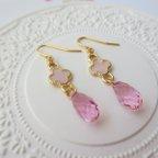 作品Swarovski・sweet・pink　ピアス