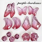 作品手染めビーズアソート♡purple×bordeaux