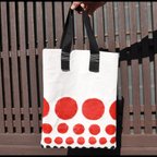 作品帆布ドットペイント・マチ無しBAG