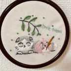 作品刺繍枠飾り　little friend