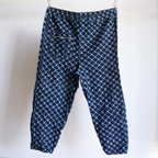 作品もんぺ 野良着 パンツ 藍染 絣 木綿 パンツ ジャパンヴィンテージ 昭和 Monpe Pants Noragi Indigo Kasuri Fabric Cotton Japan Vintage