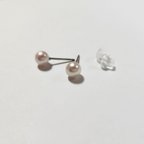 作品あこや真珠 ピアス【ステンレス】（あこや真珠：5.5-6.0mm)