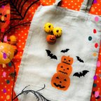 作品【ハロウィン限定】かぼちゃオバケ柄のエコバッグ