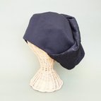 作品ふんわり刺繍ターバン風黒ベレー帽　帽子