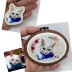 作品うちの子刺繍　猫　オーダーメイド