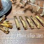 作品【10pcs】ワニ口ヘアクリッップ　ゴールド(074