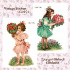 作品Vintage Stickers ~Girl 01~
