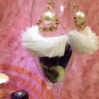 作品💟【今季流行のファー使用】fur・jewelry earring💟