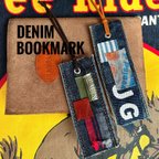 作品☆一点物☆２個セット☆DENIM  BOOKMARK・栞・デニムリメイク☆