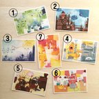 作品街や工場の絵葉書7枚