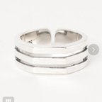 作品スリーライン デザイン 925シルバーリング 指輪 フリーサイズ ユニセックス