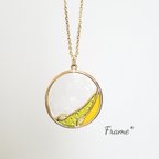 作品＊リーフモチーフサークルチャームペンダント＊【gold/yellow,green】