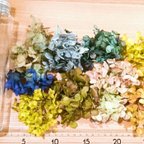 作品69　お値下げ！花材☆グリーン系☆アジサイ8種☆ハーバリウム☆プリザーブドフラワー☆アロマワックス☆キャンドル☆アジサイ