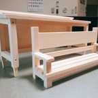 作品ミニチュア家具（テーブル＆ベンチ）