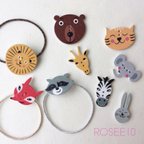 作品再入荷‼︎ ２個セット 木製＊動物＊ラメヘアゴム 子供