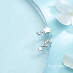 作品受注製作 ムーン スター ピアス ＊ star ＆ pave moon asymmetry pierce