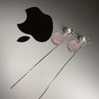 作品桜の花びらとパールのピアス