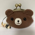 作品ハチさんと仲良しクマちゃんのがま口