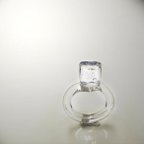 作品【特集掲載】氷の指輪　ガラスリング　オールガラス製　クールな涼し気アクセサリー 透明感たっぷりアイス