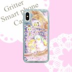 作品グリッターiPhoneケース★「ミツバチと春告げの鳥」（送料込商品）