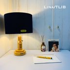 作品テーブルライト Lina/TLIB リナ インディゴブルー デニム ランプシェード E26ソケット スイッチ付 間接照明 照明器具 卓上ライト