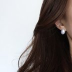 作品※②のみ販売　セミオーダー制　ご褒美♡ウルツヤ♡DropShape♡淡水パールピアス/イヤリング(11-12mm)