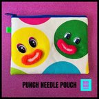 作品【パンチニードル×フラットポーチ E 】Punch Needle Flat Pouch E