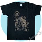 作品【歯車×アニマル】frog/S(ブラック)【Tシャツ】