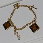 作品ゴールド ブレスレット ゆらゆら♪ 鍵 クロス チャーム  key cross gold bracelet