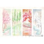 作品日本の四季 コーヒーアート ポストカード 2枚セット
