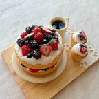 作品ミニチュア　4種のベリーケーキ