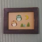 作品カラフルフクロウの刺繍