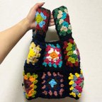 作品granny square tote bag(black3)