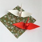 作品【送料無料】紅白折り鶴。折り鶴シャワーで日本のお祝い