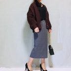 作品ウール混紡スリットいりタイトスカート【受注製作】色、サイズ有り