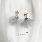 作品Mini bijou chiffon tassel pierce/earring 【SWAROVSKI】