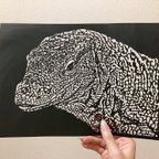 作品切り絵作品　サルバトールモニター(受注生産)