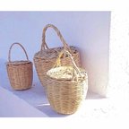 作品ジェーンバーキン蓋つきバスケット M size BIRKINBASKET-same size as Jane Birkin Basket Handmade wicker basket with lid