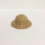 作品【送料無料】アレンジ用ミニチュア麦わら風帽子（頭囲11.5cm）・クラフトバンド（クラフト色）