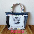 作品(=^ェ^=)☆アメリカンショートヘア☆　デニム2wayトートbag