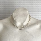 作品Vintage 80s-90s USA oval wide design chain necklace レトロ アメリカ ヴィンテージ アクセサリー オーバル ワイド デザイン チェーン ネックレス