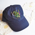 作品【羊毛フェルトニードル】「ぶどう」チクチク刺繍キャップ