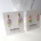 作品朝顔と朝つゆ mini イヤリング/ピアス