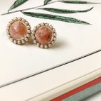 作品★SALE★2500円➡2000円 mini【 インカローズ 】出会い・結婚・チャンス・失恋・癒し＊カボション ピアス or イヤリング  アミュレット レジン 7月誕生石 牡羊座 乙女座 守護石