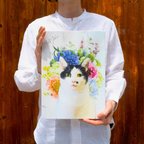 作品世界にひとつ うちの子 オーダーメイド アートパネル　長方形 メモリアル うちの子アート キャンバスパネル 写真 犬 猫