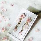 作品《桜蝶々》ピアス（イヤリング変更可）本物の桜を使ったアクセサリー