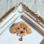 作品トイプードルの刺繍ブローチ　犬　刺繍　ブローチ