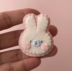 作品フェルトマグネット　うさぎ　こうさぎ　bunny　冷蔵庫　ホワイトボード　pink (D)