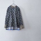 作品花柄シャツ：：コットンbluegreygardenブルーガーデン